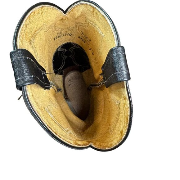 Tony Lama Vinatge Men’s Black Leather Western Cowboy Boots Size 9D Style 2964 - Picture 7 of 12